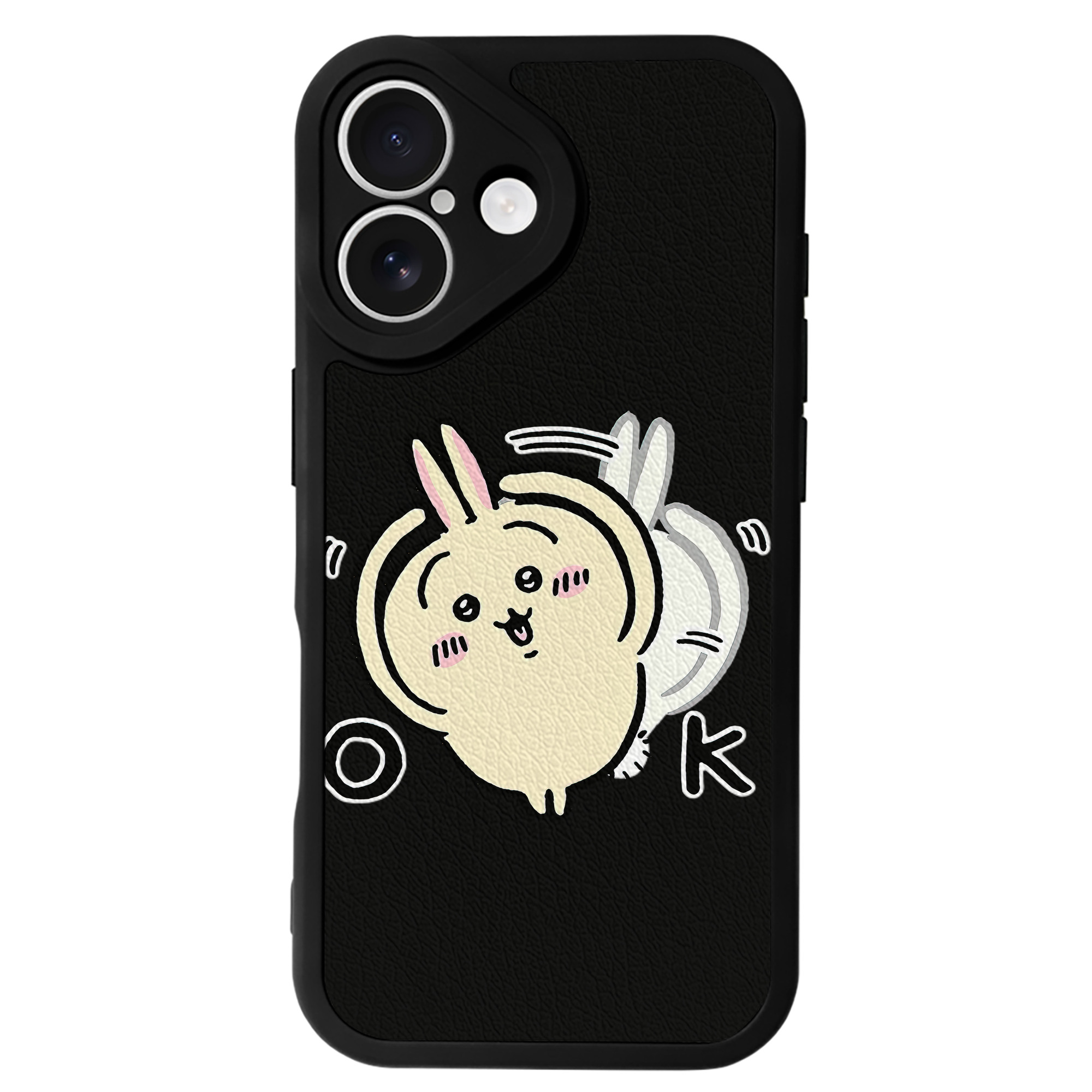 （画像用） ちいかわ うさぎ Chii-kawa usagi 【iPhone 16シリーズ対応】シリコンスマホケース（レザー調） 材質：シリコン
